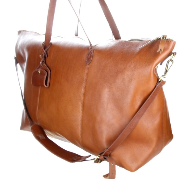 madewell leather weekender